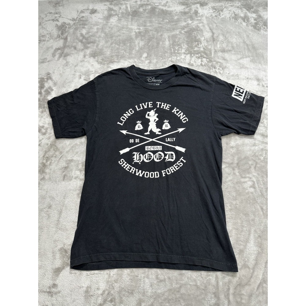 Neff x‎ Disney T-Shirt Men's Size XL Black Robin Hood Long Live The King EUC